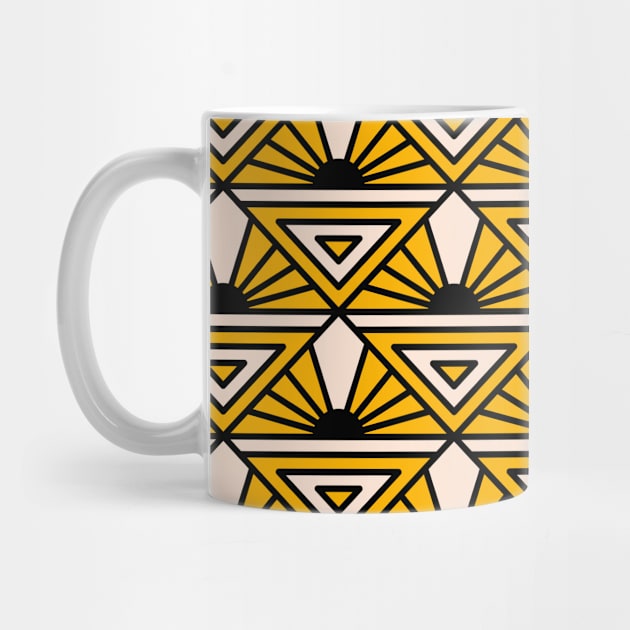 Art Deco Pattern No 76 - Yellow - Vintage Geometric Motif by Millusti